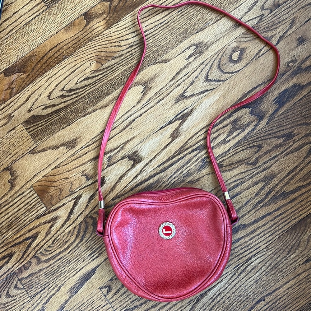 Lancel leather heart shaped bag
